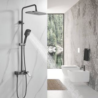 Душевая стойка Shevanik S4136T оружейная сталь